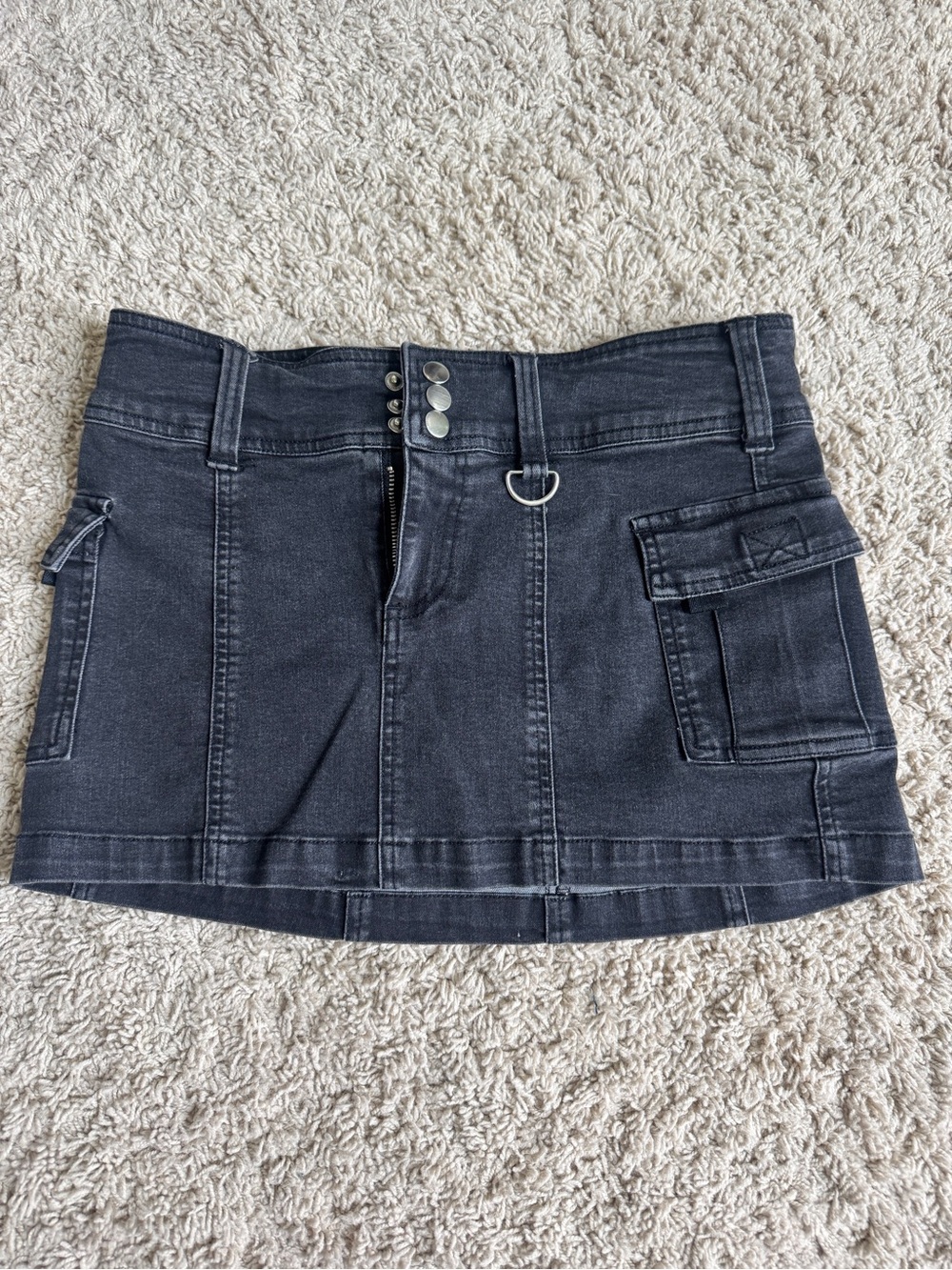 Black Denim Mini Skirt